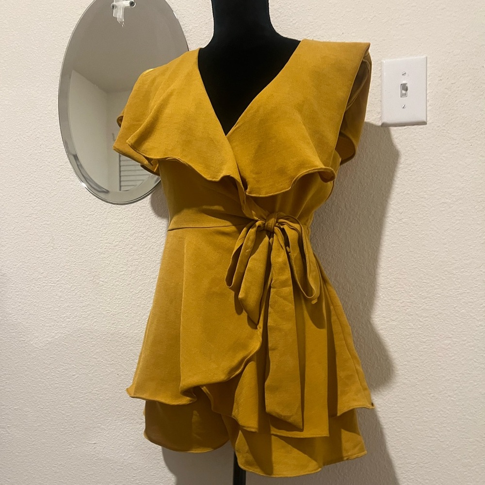 Mustard Yellow summer Romper(Size S)